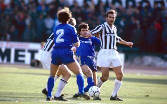 TURIN, ITALY - NOVEMBER 06: Juventus player Antonio Cabrini during  Juventus - Hellas Verona on november 06, 1985 in Turin, Italy. (Photo by Juventus FC - Archive/Juventus FC via Getty Images)