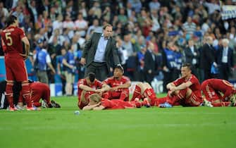 Bayern Munich's looking dejected after losing the penalty shoot-out during the UEFA Champions League Final soccer match, Bayern Munich Vs Chelsea at Allianz Arena in Munich, Germany on May 19th, 2012. Chelsea won 1-1 (4 penalties to 3). Photo by Henri Szwarc/ABACAPRESS.COM