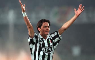 ***** Collection Juventus *****Juventus v Manchester United 21/4/99 Champions League semi-final 2nd legMandatory Credit : Action Images / Andrew BuddJuventus' Filippo Inzaghi celebrate scoring the 2nd goal