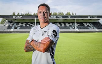 KAS Eupen's new player Brazilian defender Adriano Correia poses for a photograph during its official presentation in Eupen on August 20, 2020. (Photo by BRUNO FAHY / BELGA / AFP) / Belgium OUT (Photo by BRUNO FAHY/BELGA/AFP via Getty Images)