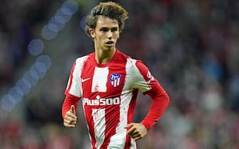 Joao Felix of Atletico de Madrid during the La Liga match between Atletico de Madrid v FC Barcelona played at Wanda Metropolitano Stadium on October 2, 2021 in Madrid, Spain. (Photo by Sergio Ruiz / PRESSINPHOTO)