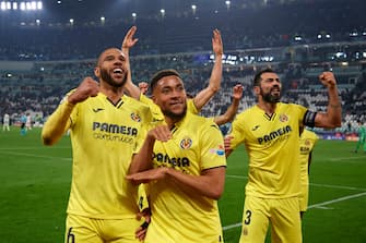 Arnaut Danjuma Groeneveld of Villarreal celebrates after scoring his sides first goal during the UEFA Champions League Round Of  Sixteen Leg Two match between Juventus and Villarreal CF at Juventus Stadium on March 16, 2022 in Turin, Italy. (Photo by Jose Breton/Pics Action/NurPhoto via Getty Images)