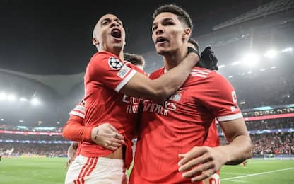 Benfica show: 5-1 al Bruges e quarti di finale