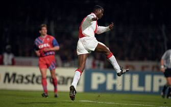 Ajax's Finidi George fires home his team's second goal  (Photo by Tony Marshall - PA Images via Getty Images)