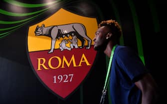 TIRANA, ALBANIA - MAY 25: Tammy Abraham of AS Roma looks on prior to the UEFA Conference League final match between AS Roma and Feyenoord at Arena Kombetare on May 25, 2022 in Tirana, Albania. (Photo by Valerio Pennicino - UEFA/UEFA via Getty Images)