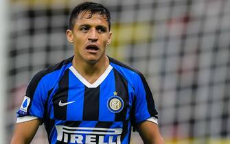 Alexis Sanchez of Internazionale FC during the Lega Calcio Serie A TIM match between FC Internazionale and SS Lazio at Stadio Giuseppe Meazza on September 25, 2019 in Milan, Italy(Photo by VI Images via Getty Images)