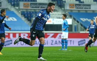 Atalanta's Matteo Pessina celebrates after goal 2-0 during the Coppa Italia Semi-final second leg match between Atalanta BC vs Napoli at Gewiss Stadium in Bergamo, Italy, 10 February 2021.
ANSA/PAOLO MAGNI