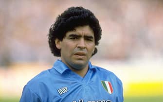 21 Oct 1990:  Portrait of Diego Maradona of Napoli SSC before an Italian League match against AC Milan at the San Paolo Stadium in Naples, Italy. The match ended in a 1-1 draw. \ Mandatory Credit: Simon  Bruty/Allsport