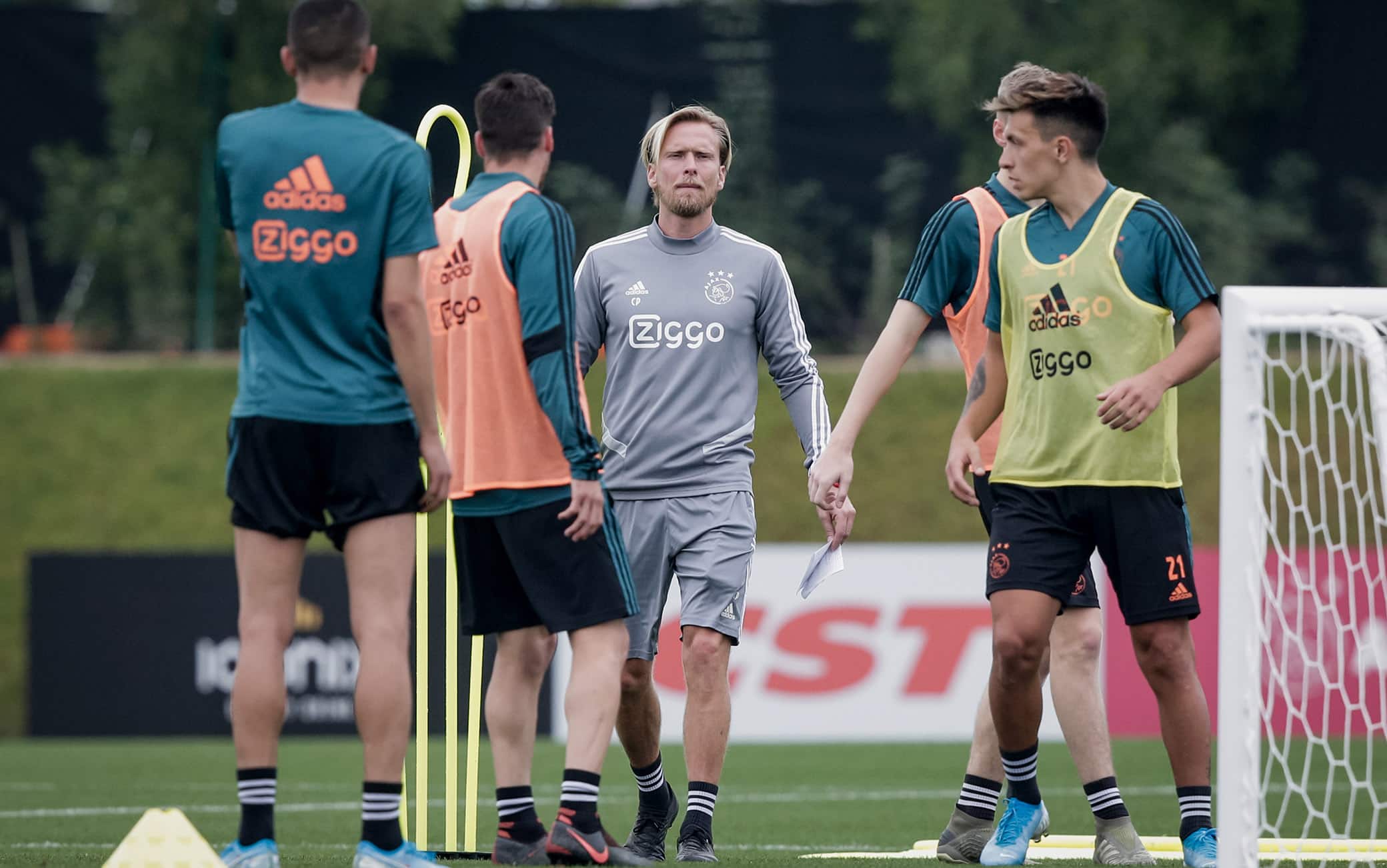 Christian Poulsen durante un allenamento dell'Ajax