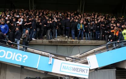Nec-Vitesse, paura allo stadio: crolla una tribuna
