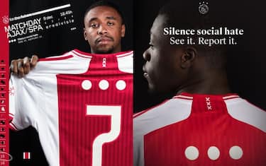 Ajax, maglie con 3 puntini contro l'odio social
