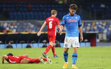 Napoli's Dries Mertens reacts&nbsp; &nbsp; &nbsp;during the UEFA Europa league soccer match between SSC Napoli and Az Alkmaar at the San Paolo stadium in Naples, 22 October 2020.
ANSA / CESARE ABBATE