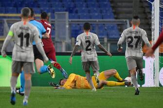 Foto Alfredo Falcone - LaPresse11/03/2021 Roma ( Italia)Sport CalcioRoma-Shakhtar DonetskEuropa League Girone A 2020 2021 - Stadio Olimpico di RomaNella foto:gol lorenzo pellegriniPhoto Alfredo Falcone - LaPresse11/03/2021 Roma (Italy)Sport SoccerRoma-Shakhtar DonetskEurope League group A 2020 2021 - Olimpico Stadium of RomaIn the pic: lorenzo pellegrini gol