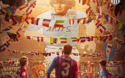 Barça, l'omaggio al Murales di Maradona a Napoli