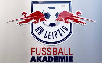 epa08402274 RB Leipzig logo at the entrance of the Red Bull Academy in Leipzig, Germany, 05 May 2020. The German Football Association (DFL) has presented a comprehensive concept for the resumption of play amid the ongoing coronavirus COVID-19 pandemic. In order to slow down the spread of the COVID-19 disease caused by the SARS-CoV-2 coronavirus, the Bundesliga has been on a break since 13 March 2020.  EPA/FILIP SINGER