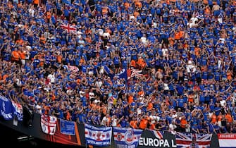 Rangers fans ahead of the UEFA Europa League Final at the Estadio Ramon Sanchez-Pizjuan, Seville. Picture date: Wednesday May 18, 2022. (Photo by Andrew Milligan/PA Images via Getty Images)