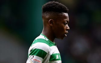GLASGOW, SCOTLAND - MAY 19: Karamoko Dembele of Celtic in action during the Ladbrokes Scottish Premiership match between Celtic FC and Heart of Midlothian FC at Celtic Park on May 19, 2019 in Glasgow, Scotland. (Photo by Mark Runnacles/Getty Images)