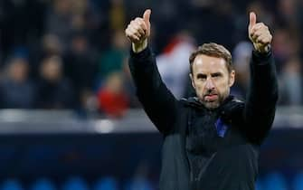 England's head coach Gareth Southgate gives a thumbs up after the UEFA Euro 2020 qualifying Group A football match between Kosovo and England at the Fadil Vokrri stadium in Prishtina on November 17, 2019. (Photo by Armend NIMANI / AFP) (Photo by ARMEND NIMANI/AFP via Getty Images)