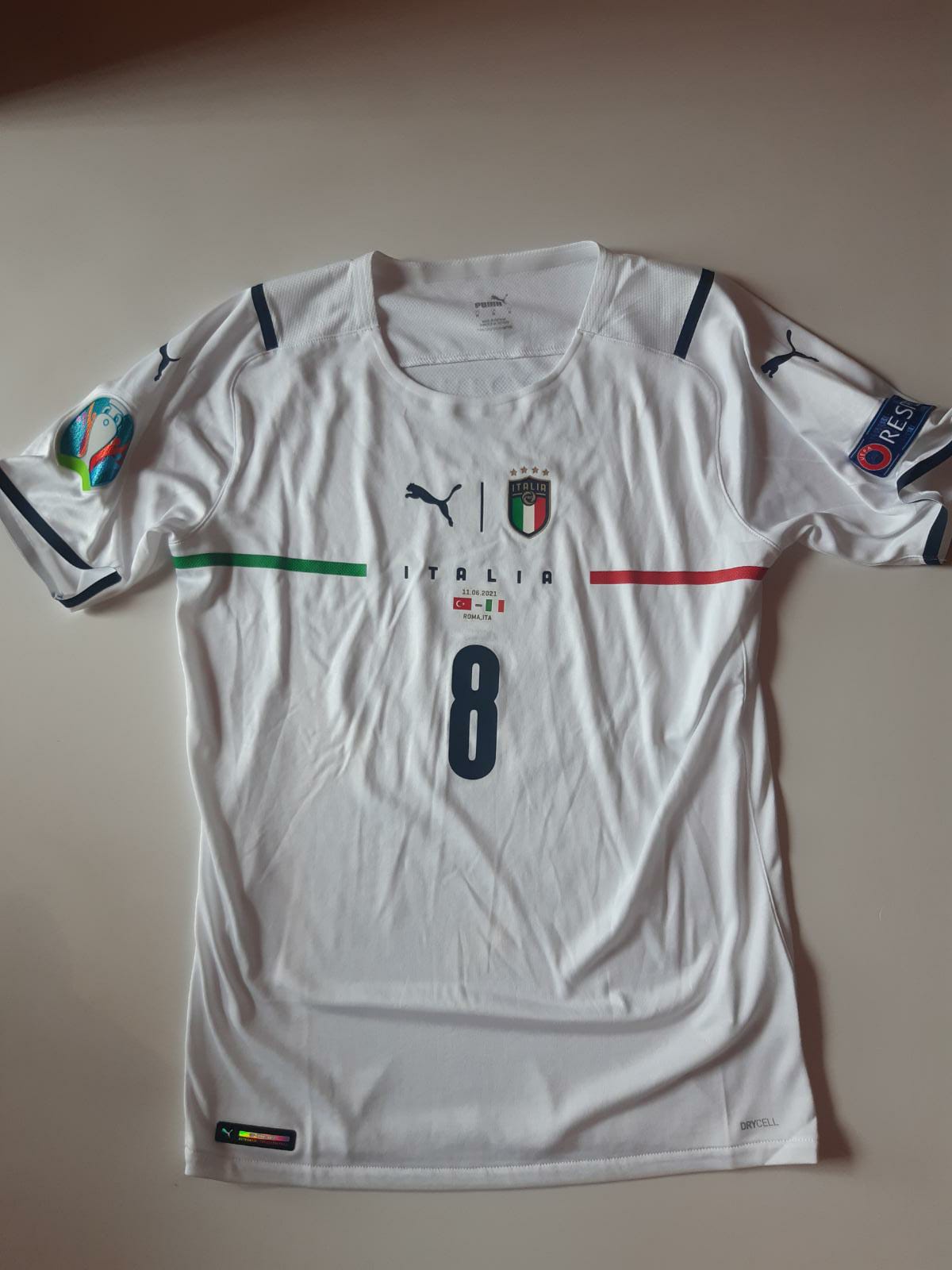 La maglia di Jorginho utilizzata durante Italia-Turchia: è stata donata al Museo del Calcio di Coverciano