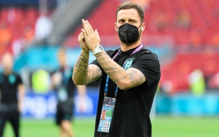 Arnautovic nel pre partita della sfida contro l'Olanda