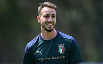 SANTA MARGHERITA DI PULA, ITALY - MAY 25: Gaetano Castrovilli of Italy in action during training session at Forte Village Resort on May 25, 2021 in Santa Margherita di Pula, Italy. (Photo by Claudio Villa/Getty Images)