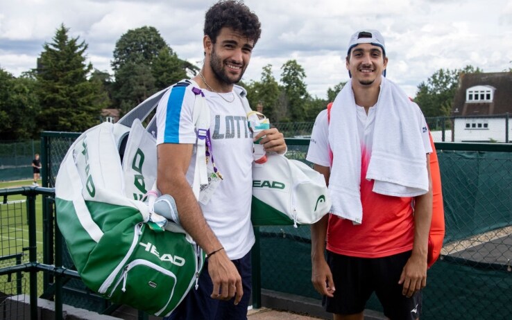 Berrettini e Sonego durante la "Middle Sunday" a Wimbledon