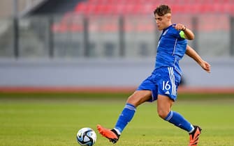 TA' QALI, MALTA - JULY 9: Giacomo Faticanti of Italy during the UEFA European Under-19 Championship Finals 2022/23 group A match between Italy and Poland at the National Stadium on July 9, 2023 in Ta' Qali, Malta. (Photo by Seb Daly - Sportsfile/UEFA via Getty Images)