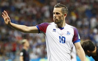 epa06842916 Iceland's Gylfi Sigurdsson reacts after the FIFA World Cup 2018 group D preliminary round soccer match between Iceland and Croatia in Rostov-On-Don, Russia, 26 June 2018. Croatia won 2-1.

(RESTRICTIONS APPLY: Editorial Use Only, not used in association with any commercial entity - Images must not be used in any form of alert service or push service of any kind including via mobile alert services, downloads to mobile devices or MMS messaging - Images must appear as still images and must not emulate match action video footage - No alteration is made to, and no text or image is superimposed over, any published image which: (a) intentionally obscures or removes a sponsor identification image; or (b) adds or overlays the commercial identification of any third party which is not officially associated with the FIFA World Cup)  EPA/SHAWN THEW   EDITORIAL USE ONLY