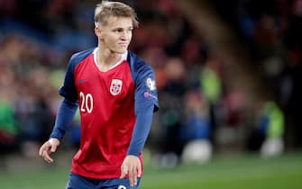 OSLO, NORWAY - OCTOBER 12: Martin Odegaard of Norway  during the  EURO Qualifier match between Norway  v Spain  at the Ullevaal Stadion on October 12, 2019 in Oslo Norway (Photo by David S. Bustamante/Soccrates/Getty Images)