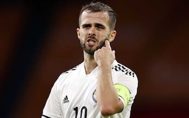 AMSTERDAM - (lr) Miralem Pjanic of Bosnia and Herzegovina during the UEFA Nations League qualifying match between the Netherlands and Bosnia and Herzegovina at the Johan Cruyff Arena on November 15, 2020 in Amsterdam, The Netherlands. ANP MAURICE VAN STEEN (Photo by ANP Sport via Getty Images)