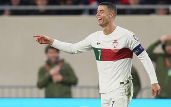 Portuguese Cristiano Ronaldo reacts during a soccer game between the national teams of Luxembourg and Portugal, on Sunday 26 March 2023 in Luxembourg City, the Grand Duchy of Luxembourg, the second (out of 8) Euro 2024 qualification match. BELGA PHOTO BRUNO FAHY (Photo by BRUNO FAHY/Belga/Sipa USA)
