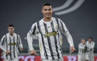 Torino. Partita di Lega serie A Tim 2020/2021. Juventus Vs Roma. Allianz Stadium 
Nella Foto: esultanza al goal di Cristiano Ronaldo
