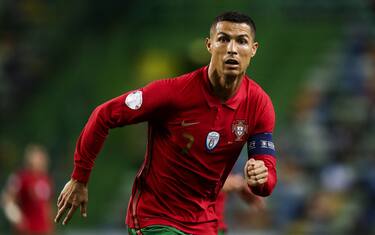 LISBON, PORTUGAL - OCTOBER 7: Cristiano Ronaldo of Portugal during the International Friendly match between Portugal v Spain at the Jose Alvalade stadium on October 7, 2020 in Lisbon Portugal (Photo by David S. Bustamante/Soccrates/Getty Images)