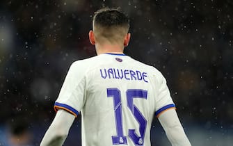 LONDON, ENGLAND - APRIL 06: Frederico Valverde of Real Madrid during the UEFA Champions League Quarter Final Leg One match between Chelsea FC and Real Madrid at Stamford Bridge on April 06, 2022 in London, England. (Photo by Chloe Knott - Danehouse/Getty Images)