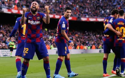 Barça, 4-1 all'Alaves e vetta: a segno anche Vidal