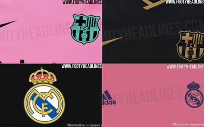 Nero&rosa, le nuove maglie di Barça e Real. FOTO