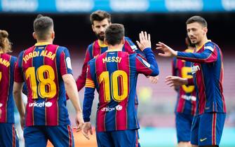 Lionel Messi of FC Barcelona celebrates his goal during the Spanish championship La Liga Football match between FC Barcelona and Celta de Vigo on May 16, 2021 at Camp Nou Stadium in Barcelona, Spain - Photo Marc Gonzalez Aloma / Spain DPPI / DPPI / LiveMedia