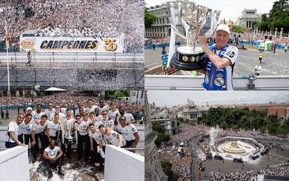 Il Real festeggia la Liga per le strade di Madrid