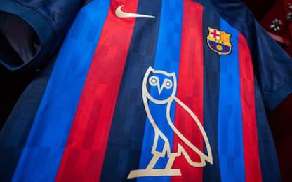 Barça, con il Real il gufo di Drake sulla maglia