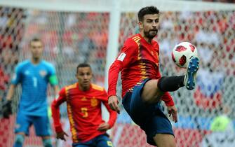 01.07.2018. MOSCOW, Russia: GERARD PIQUE in action during the Fifa World Cup Russia 2018, Eighths of final football match between SPAIN VS RUSSIA in Luzhniki Stadium in Moscow.