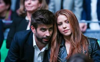 Singer Shakira and soccer player Gerard Pique  during Final, Day 7 of the 2019 Davis Cup at La Caja Magica on November 24, 2019 in Madrid, Spain.