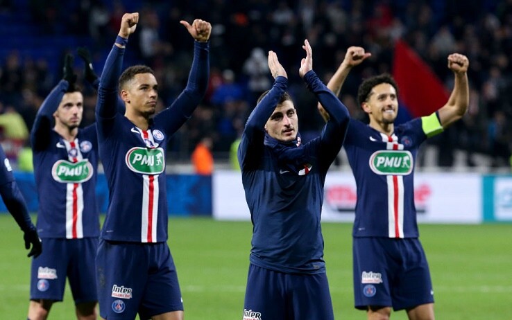 La festa del PSG per l'accesso in finale di Coppa di Francia