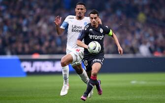 02 William SALIBA (om) - 10 Wissam BEN YEDDER (asm) during the Ligue 1 match between Marseille and Monaco at Orange Velodrome on March 6, 2022 in Marseille, France. (Photo by Philippe Lecoeur/FEP/Icon Sport) - Photo by Icon sport/Sipa USA