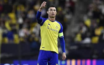 epa10423646 Al Nassr's Cristiano Ronaldo reacts during the Saudi Pro League soccer match between Al-Nassr and Al Ettifaq in Riyadh, Saudi Arabia, 22 January 2023.  EPA/STR