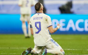 Karim Benzema of Real Madrid


 during the UEFA Champions League match, Quarter Final, Second Leg, between Real Madrid and Chelsea FC played at Santiago Bernabeu Stadium on April 12, 2022 in Madrid, Spain. (Photo by Ruben Albarran / PRESSINPHOTO)
