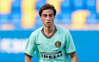 BARCELONA, SPAIN - OCTOBER 02: Gaetano Oristanio of Inter with the ball during the UEFA Youth League group F match between FC Barcelona and Inter at Estadi Johan Cruyff on October 02, 2019 in Barcelona, Spain. (Photo by Quality Sport Images/Getty Images)