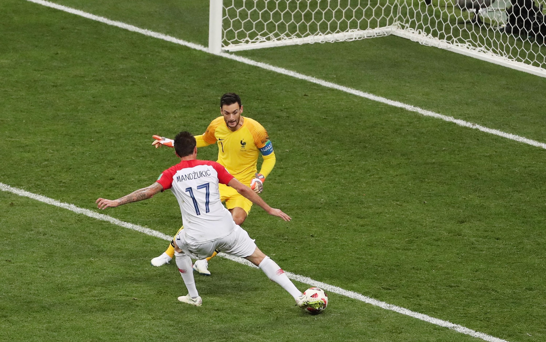 Il suo gol in finale Gol di Mandzukic nella finale Francia-Croazia