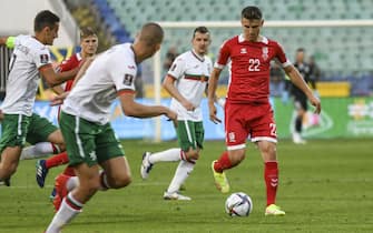 1235082165 Fedor Chernykh of LIthuania with the ball during Group C 2022 FIFA World Cup Qualifier between Bulgaria and Lithuania at Vasil Levski stadium in Sofia, Bulgaria on 05 September, 2021 (Photo by Georgi Paleykov/NurPhoto via Getty Images)