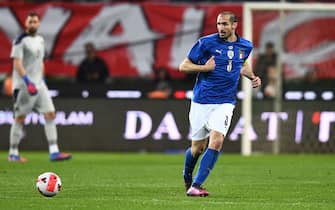 KONYA, TURKEY - MARCH 29: Giorgio Chiellini of Italy in action during the International Friendly match between Turkey and Italy on March 29, 2022 in Konya, Turkey. (Photo by Claudio Villa/Getty Images)