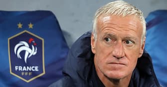 epa10199710 Didier Deschamps, head coach of France, before the UEFA Nations League match between France and Austria in Saint-Denis, France, 22 September 2022.  EPA/CHRISTOPHE PETIT TESSON